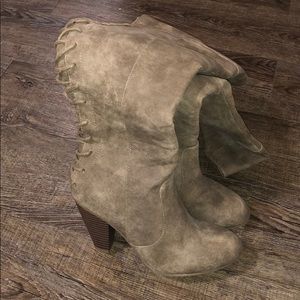 Over the knee lace up boots